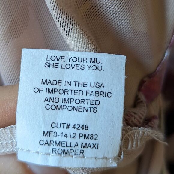 SHOW ME YOUR MUMU Maxi Dress Carmella Floral Metallic with Romper Lining M - Picture 13 of 14